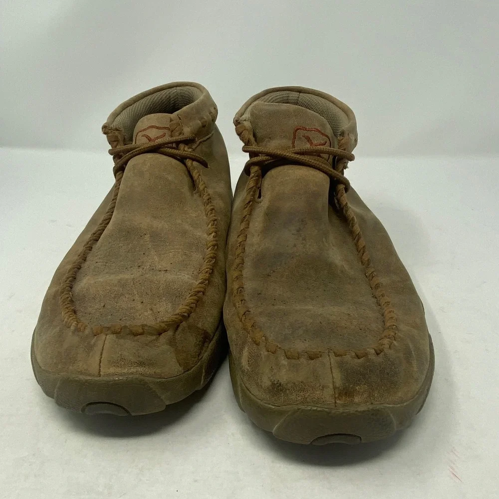 Twisted X Mens Driving Moc Chukka Boots Distressed Brown Leather MDM0049 9.5 W